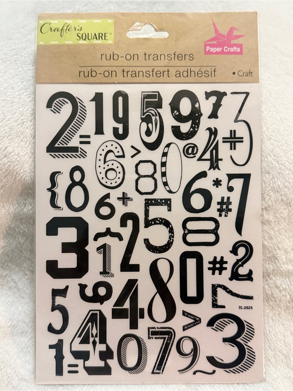 Crafter's Square Black Numbers Rub-On Transfers